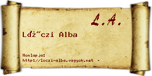 Lóczi Alba névjegykártya